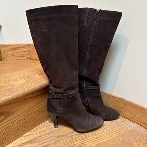 Alfani brown knee-high suede/leather boots size 9